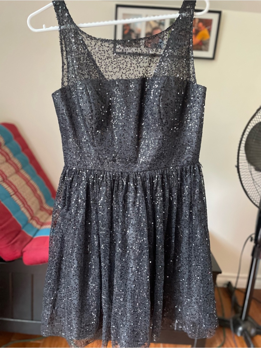 Black Sequin Party Dress - Sleeveless Sequin Tulle Skirt